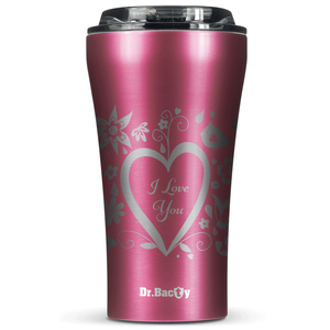 Dr.Bacty Apollo 2.0 thermischer Kaffeebecher - 360 ml - Rosa -  I love You