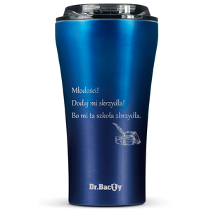 Dr.Bacty Apollo 2.0 thermischer Kaffeebecher - Ode an die Jugend - 360 ml - Monaco Blau