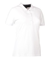 Frauen -Polo -Business -Shirt Stretch White Brand ID, weiß