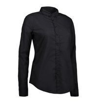 Frauen lässig Stretch Black Hemd durch ID, schwarz