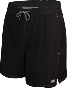 Herren Badeshorts mit 2-in-1 Taschen SAXX OH BUOY 2-in-1 Shorts - Schwarz.