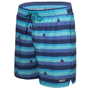 Herren Badeshorts mit 2-in-1 Taschen SAXX OH BUOY - Meeresdämmerung - blau