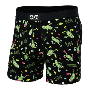 Herren-Boxershorts SAXX ULTRA Boxer Brief mit Streifen - grau