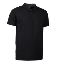 Herren Polo Business Stretch Black Black T -Shirt, schwarz