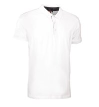 Herren Polo Business Stretch White T -Shirt, Id, Biały