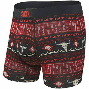 Herren-Schnelltrocknungs-Boxershorts SAXX VIBE Boxer Brief Wilder Westen - Schwarz