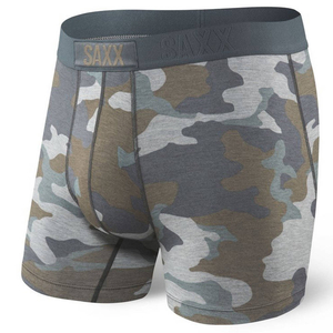 Herren-Schnelltrocknungsboxershorts SAXX VIBE Boxer Brief Modern Fit Camouflage - grau