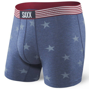 Herren-Schnelltrocknungsboxershorts SAXX VIBE Boxer Brief Modern Fit Stars - Blau