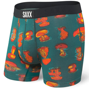 Herren-Schnelltrocknungsboxershorts SAXX VIBE Boxer Brief Pilze - grün