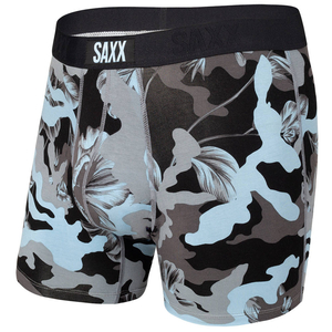 Herren-Schnelltrocknungsboxershorts SAXX VIBE Boxer Brief in Tarnfarbe - blau.