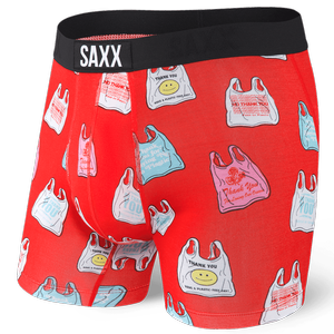 Herren-Schnelltrocknungsboxershorts SAXX VIBE Boxer Brief mit Folienverpackung - rot