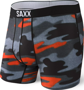 Herren Sport Boxershorts SAXX VOLT Boxer Brief - grau Tarnmuster