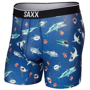 Herren-Sportboxershorts SAXX VOLT Boxer Brief - Haie