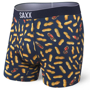 Herren-Sportboxershorts SAXX VOLT Boxer Brief Sport Erdnuss - marineblau.