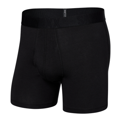 Herrenkühlboxershorts / Sportunterwäsche mit Reißverschluss SAXX DROPTEMP COOL Boxer Brief Fly - schwarz