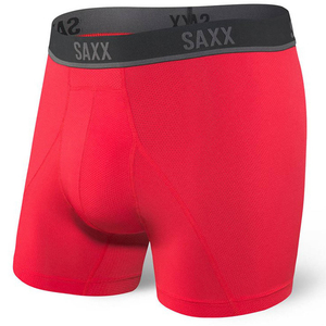 Laufende Herren-Sportboxer SAXX KINETIC HD Boxer Brief - rot.