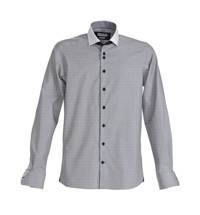Lila Hemd mit Fliege, Größe 42, Regular Fit, Marke FROST, schwarz/weiß.