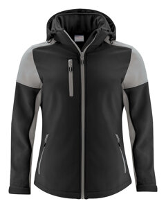 Softshell mit abnehmbarer Kapuze Prime Softshell Lady von der Marke Printer - Schwarz - Grau