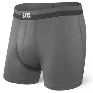 Sportliche Herren-Boxershorts mit Eingriff SAXX SPORT MESH Boxer Brief Fly - grau