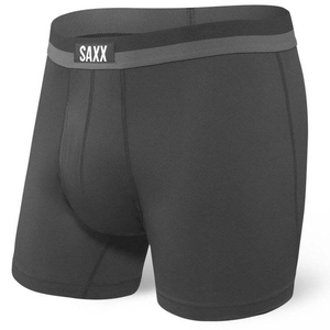 Sportliche Herren-Boxershorts mit Eingriff SAXX SPORT MESH Boxer Briefd Fly - schwarz.