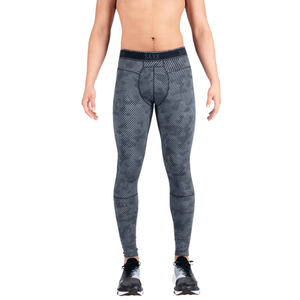 Sportliche lange Herren-Leggings 2-in-1 SAXX KINETIC Optic Camo - grau