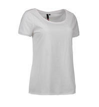 T -Shirt t -Shirt mit einer runden Ausschnittsausweise -Weiß