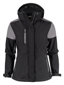 Zweifarbige gefütterte Softshelljacke Prime Padded Softshell Lady von Printer - Schwarz - Grau.