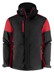 Zweifarbige gefütterte Softshelljacke Prime Padded Softshell von Printer - Rot - Schwarz.