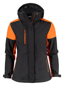 Zweifarbige wattierte Softshelljacke Prime Padded Softshell Lady von Printer - Schwarz - Orange.