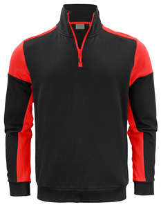 Zweifarbiger Half-Zip-Pullover der Marke Printer - Schwarz-Rot.
