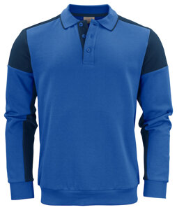Zweifarbiger Polo-Stil Prime Polosweater von der Marke Printer - Blau - Dunkelblau.