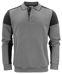 Zweifarbiger Polo-Style Prime Polosweater von der Marke Printer - Grau - Schwarz.