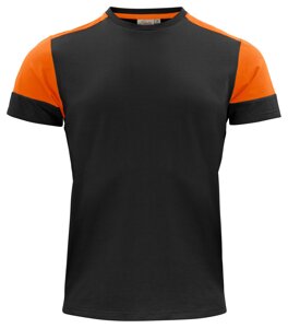 Zweifarbiges Prime T-Shirt der Marke Printer - Schwarz - Orange.