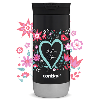 Contigo Huron 2.0 470ml thermische Kaffeebecher - I love You - Schwarz