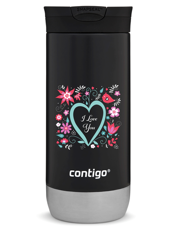 Contigo Huron 2.0 470ml thermische Kaffeebecher - I love You - Schwarz