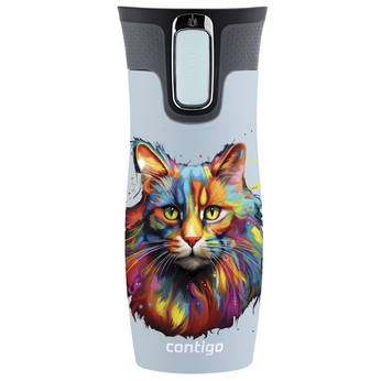 Contigo West Loop 2.0 470ml Thermalbecher - Blaue Matte - Katze