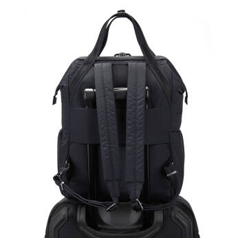 Diebstahlsicherer mini-rucksack für frauen pacsafe citysafe cx mini backpack econyl - schwarz