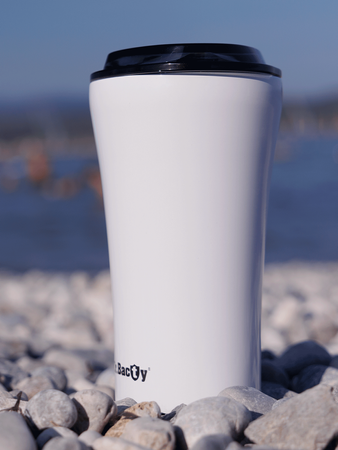 Dr.Bacty Apollo 2.0 keramikbeschichteter Kaffeebecher 360 ml - Glänzend Weiß