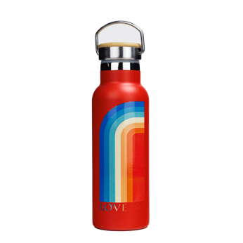 Dr.Bacty Iris Stahl Thermoflasche - rot - LOVE