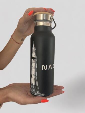 Dr.Bacty Iris Stahl Thermoflasche - schwarz - NASA