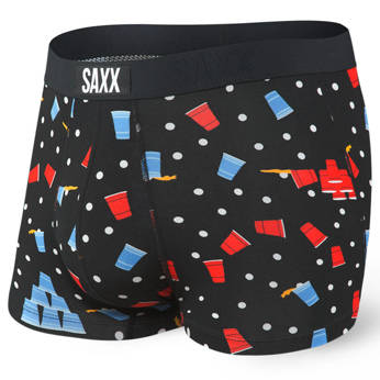 Herren Boxershorts, schnell trocknende SAXX VIBE Trunk mit Beutel - schwarz