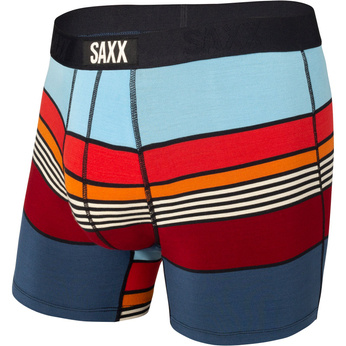 Herren-Schnelltrocknungs-Boxershorts SAXX VIBE Boxer Brief Streifen - mehrfarbig