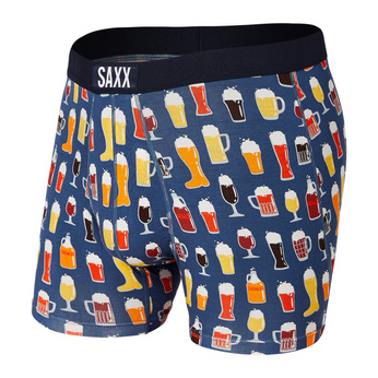 Herren-Schnelltrocknungsboxershorts SAXX VIBE Boxer Brief Bierkrüge und Gläser - dunkelblau