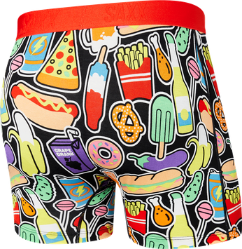 Herren-Schnelltrocknungsboxershorts SAXX VIBE Boxer Brief Fast Food - rot