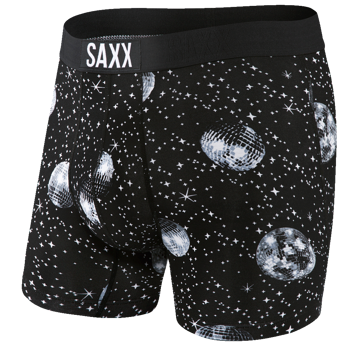 Herren-Schnelltrocknungsboxershorts SAXX VIBE Boxer Brief Galaxy - Schwarz