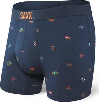 Herren-Schnelltrocknungsboxershorts SAXX VIBE Boxer Brief mit Wegmarkierungen - marineblau.