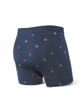 Herren-Schnelltrocknungsboxershorts SAXX VIBE Boxer Brief mit Wegmarkierungen - marineblau.