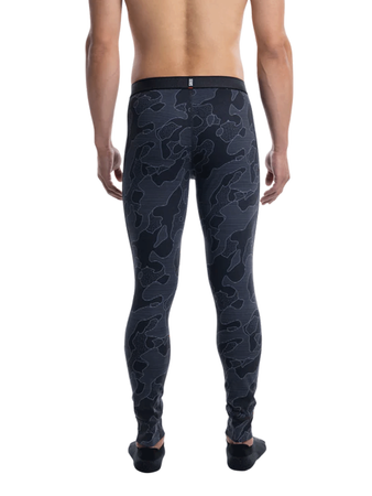 Herren Thermoaktive Leggings mit langem Bein SAXX ROAST MASTER Tight Pomo Camo - Dunkelblau.