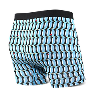 Herrenunterhosen bequem SAXX ULTRA Boxer Brief Fly Pinguinmarsch - blau