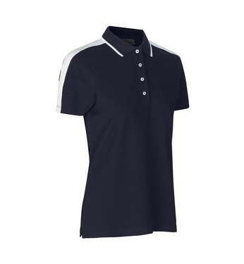 Polo-Shirt, kontrastreich, Damen, Marke ID - Dunkelblau